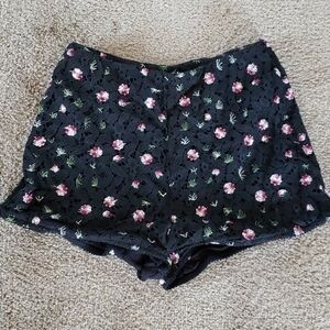 Kendall and Kylie High Waisted Lace Floral Shorts